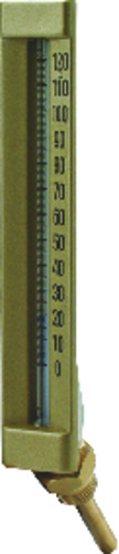 1290 - Thermomètre à boîtier métallique, hauteur 200 mm.