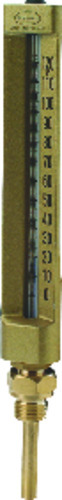 1293 - Thermomètre à boîtier métallique, hauteur 200 mm.