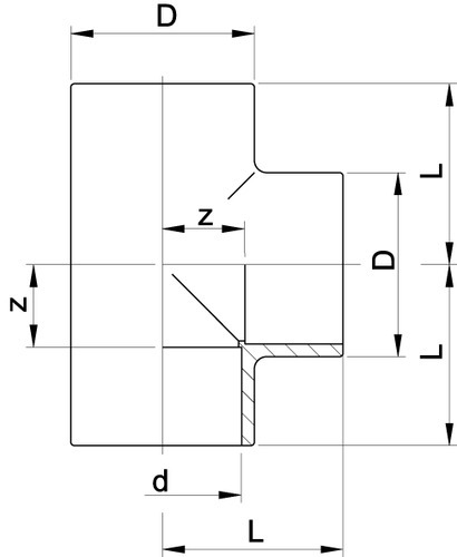 18554 - Té égal 90° PN 16.