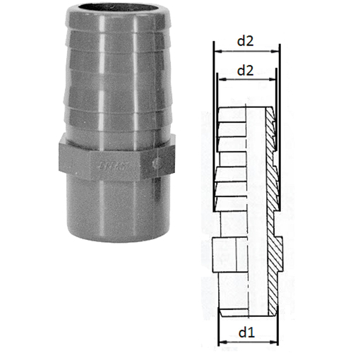 18569 - Embout cannelé en PVC-U.