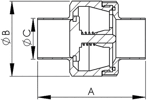2217 - Clapet anti-retour - Inox 316L - Joints EPDM - Lisse/lisse.