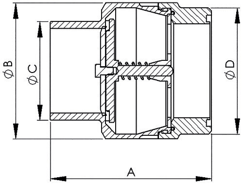 2218 - Clapet anti-retour - Inox 316L - Joints EPDM - Lisse/fileté.