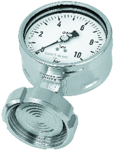507S1 - Manomètre tout inox diamètre 100 mm monté sur séparateur.