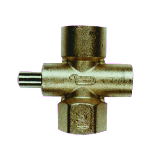 628L3 - Robinet porte-manomètre gaz en laiton à bouton poussoir.