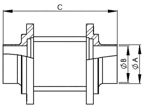8551 - Indicateur de circulation - Inox 316L - Joints EPDM - Lisse/lisse.