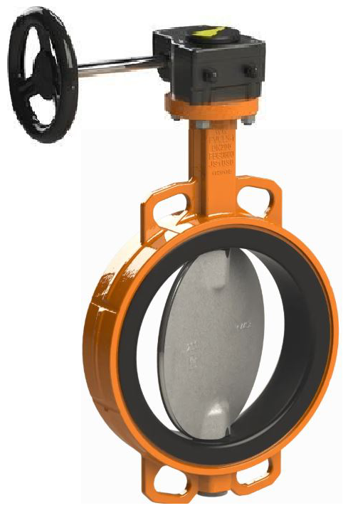 87R - Vanne papillon EVCLS-i Eurovalve. EPDM / Papillon inox CA6NM avec démutiplicateur manuel