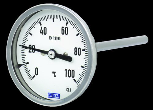 A55 - Thermomètre bimétallique industriel inox diamètre 100 mm.