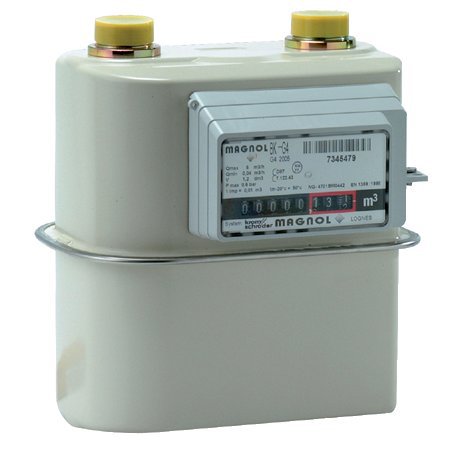 2500 - Compteur de gaz à soufflets, fileté.