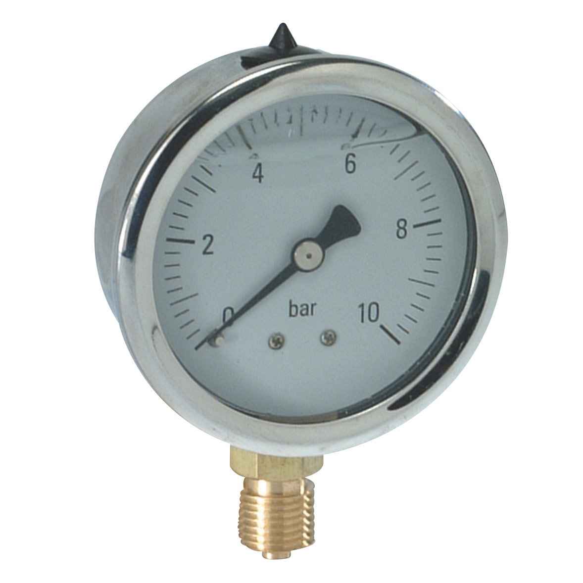 502 - Manomètre radial boîtier en acier inox, raccord en laiton.