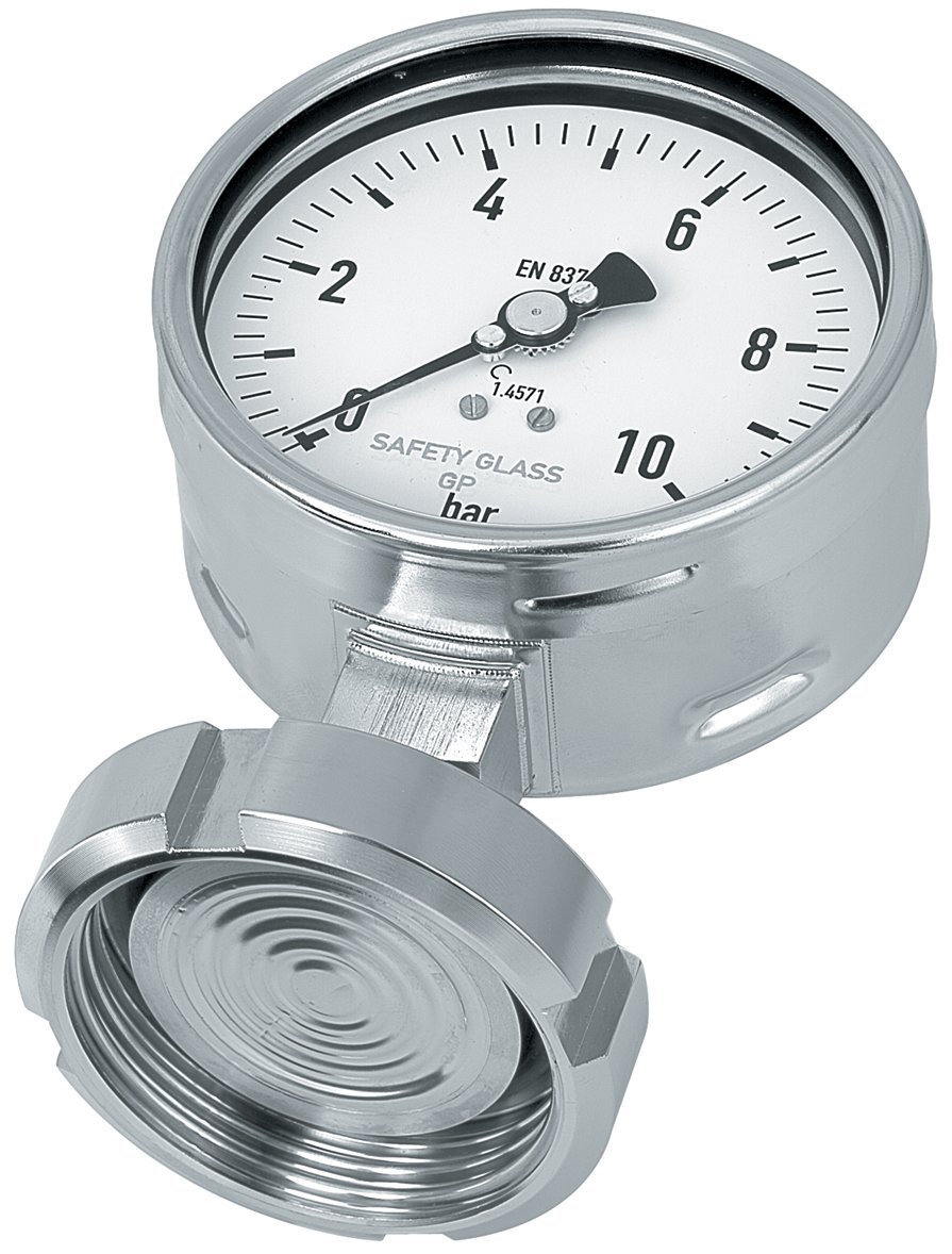 507S2 - Manomètre tout inox diamètre 100 mm monté sur sépara