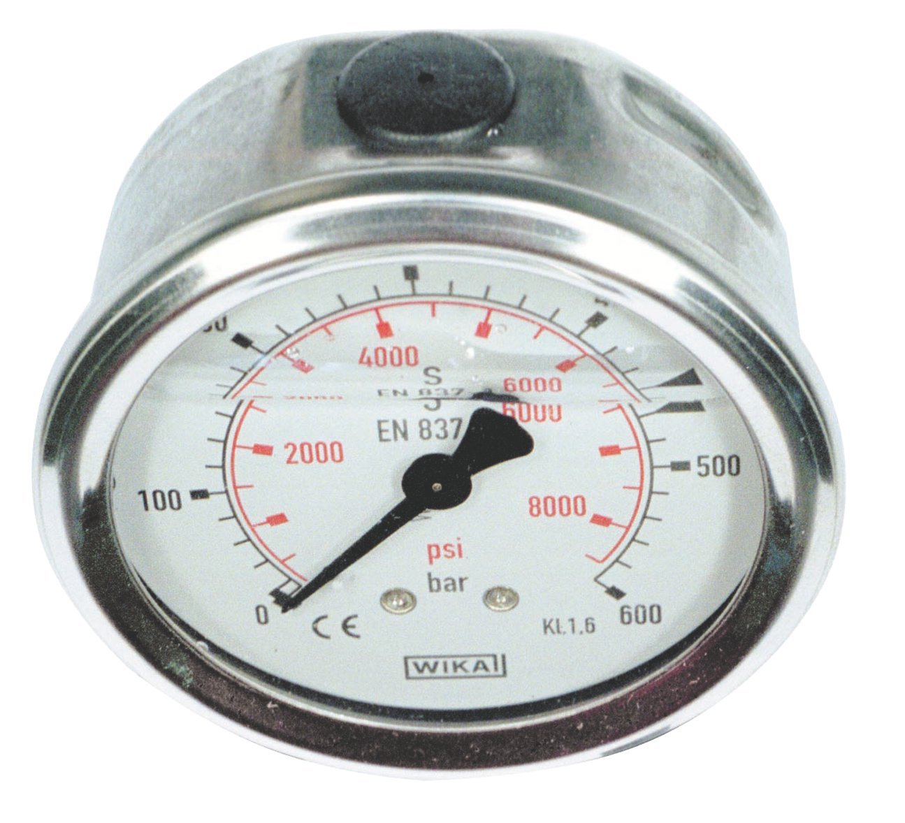 526 - Manomètre boîtier en acier inox, raccord en laiton.