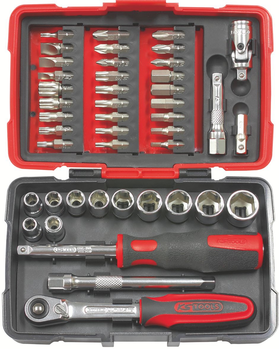 6138 - Coffret de 44 pièces de douilles et accessoires.