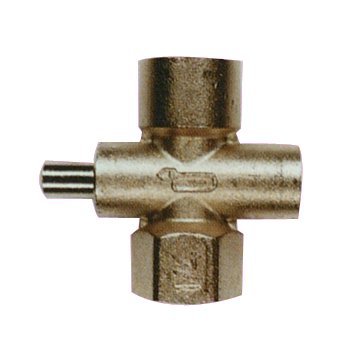 628L3 - Robinet porte-manomètre gaz en laiton à bouton pouss